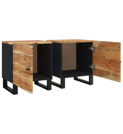 Tables de chevet 2 pcs 40x33x46 cm Bois d'acacia massif