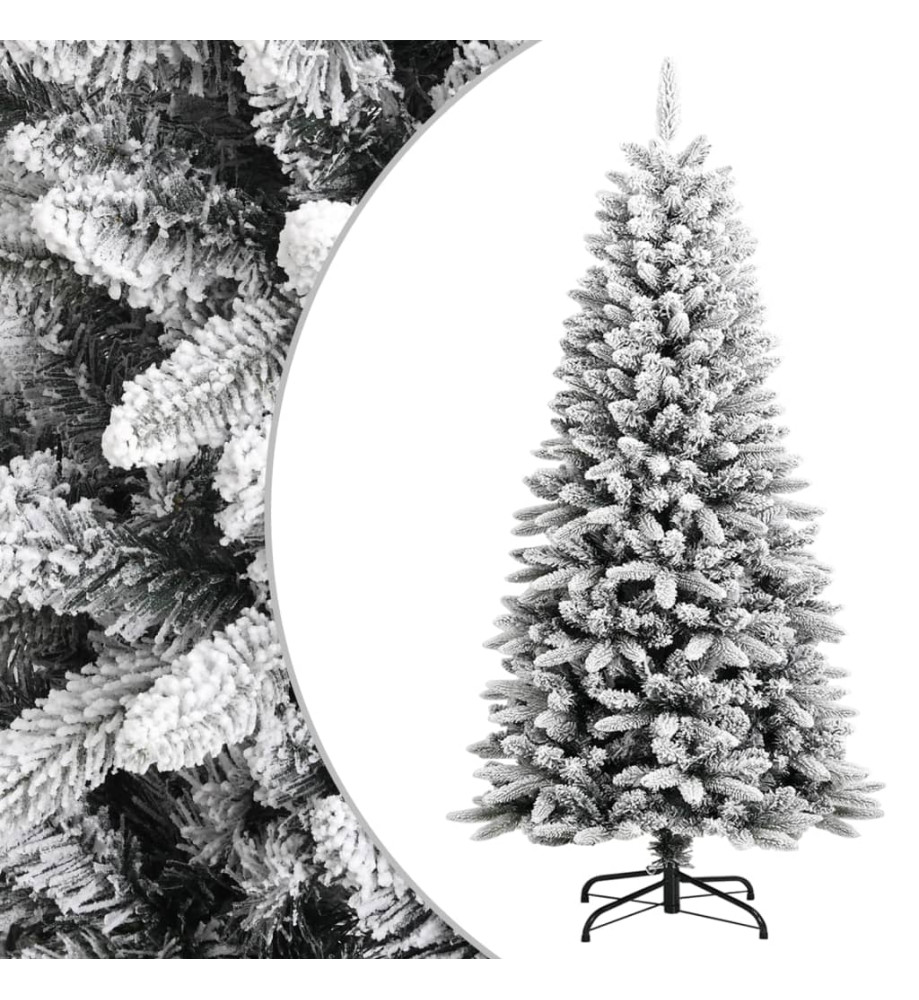 Sapin de Noël artificiel avec neige floquée 120 cm PVC et PE