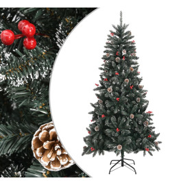 Sapin de Noël artificiel avec support Vert 210 cm PVC