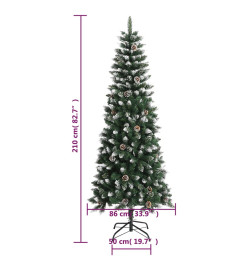 Sapin de Noël artificiel avec support Vert 210 cm PVC