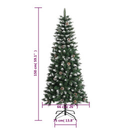 Sapin de Noël artificiel avec support Vert 150 cm PVC