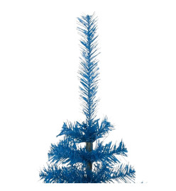 Demi sapin de Noël artificiel avec support Bleu 150 cm PVC