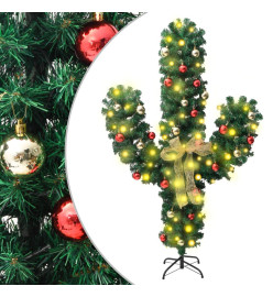 Cactus de Noël avec support et LED Vert 210 cm PVC