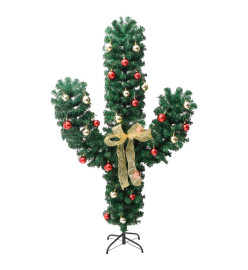 Cactus de Noël avec support et LED Vert 210 cm PVC