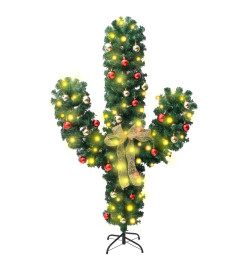 Cactus de Noël avec support et LED Vert 150 cm PVC