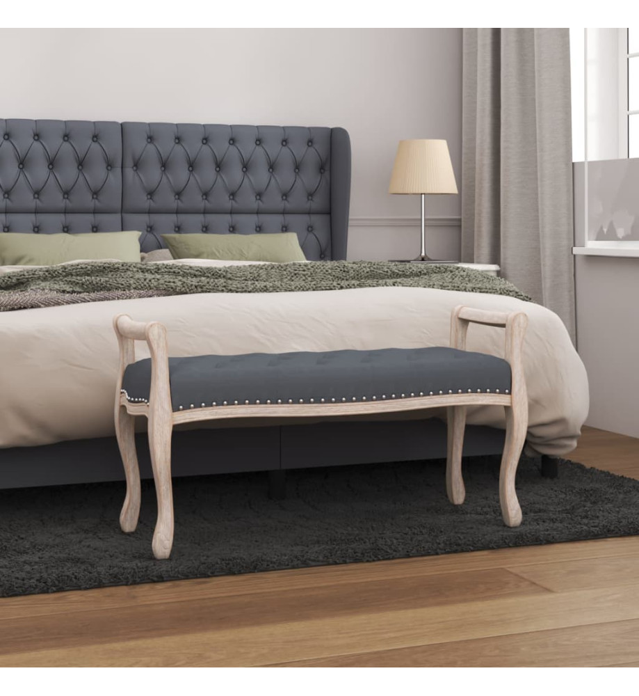 Banc Gris foncé 110x45x60 cm Velours