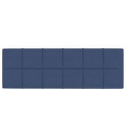 Panneaux muraux 12 pcs Bleu 90x30 cm Tissu 3,24 m²