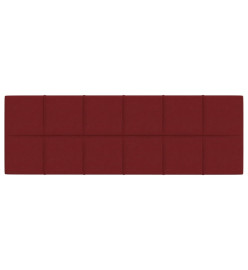 Panneaux muraux 12 pcs Rouge bordeaux 90x30 cm Tissu 3,24 m²