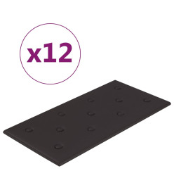 Panneaux muraux 12 pcs Noir 60x30 cm Similicuir 2,16 m²