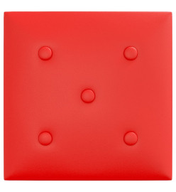 Panneaux muraux 12 pcs Rouge 30x30 cm Similicuir 1,08 m²