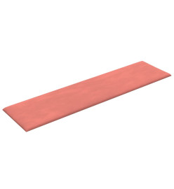 Panneaux muraux 12 pcs Rose 60x15 cm Velours 1,08 m²