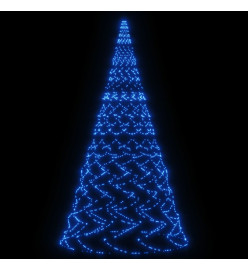 Sapin de Noël sur mât de drapeau 3000 LED Bleues 800 cm