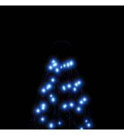 Sapin de Noël sur mât de drapeau 3000 LED Bleues 800 cm