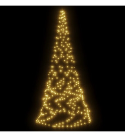 Sapin de Noël sur mât de drapeau 200 LED Blanc chaud 180 cm