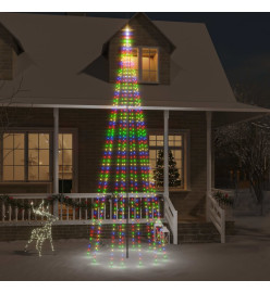 Sapin de Noël sur mât de drapeau 732 LED Colorées 500 cm