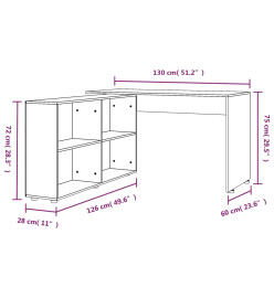 Bureau d'angle Chêne fumé Bois d'ingénierie