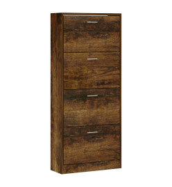 Armoire à chaussures Chêne fumé 63x24x147 cm Bois d'ingénierie