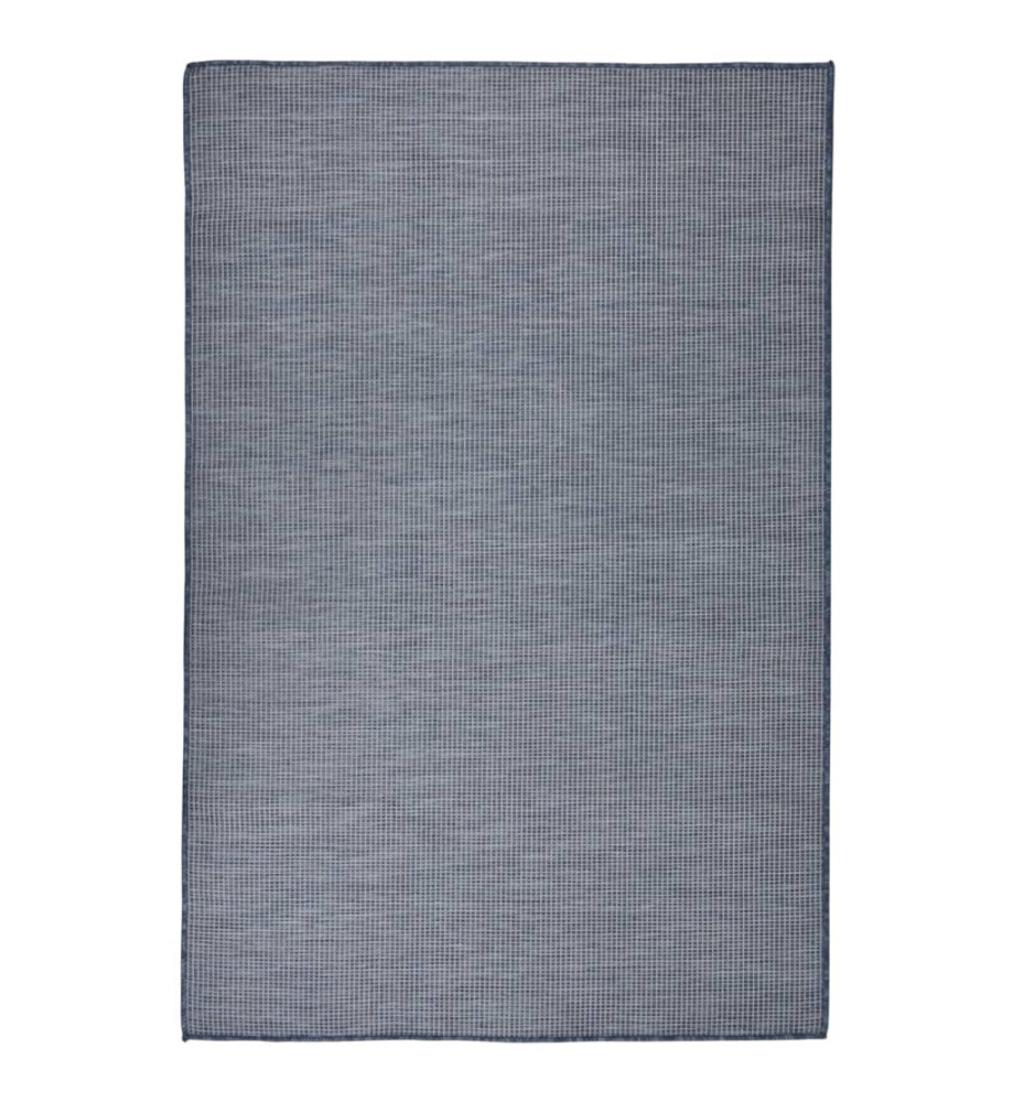 Tapis à tissage plat d'extérieur 120x170 cm Bleu