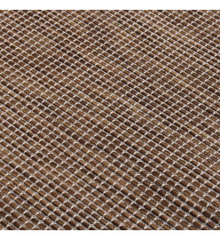 Tapis à tissage plat d'extérieur 120x170 cm Marron