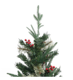 Sapin de Noël avec pommes de pin Vert 225 cm PVC et PE