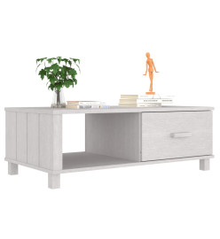 Table basse HAMAR Blanc 100x55x35 cm Bois massif de pin