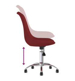 Chaise pivotante de bureau Rouge bordeaux Tissu