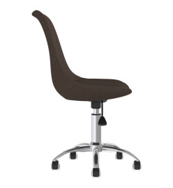 Chaise pivotante de bureau Marron foncé Tissu