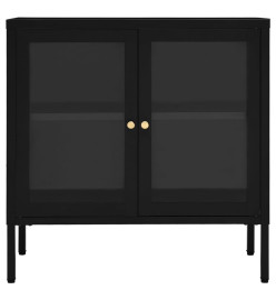 Buffet Noir 70x35x70 cm Acier et verre