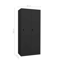 Garde-robe Anthracite 80x50x180 cm Acier