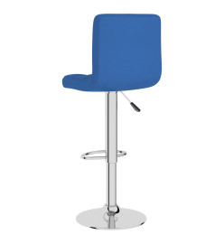 Tabourets de bar lot de 2 bleu tissu