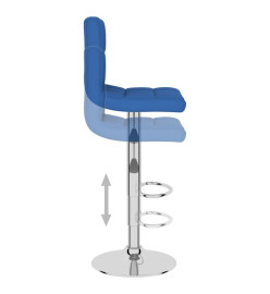 Tabourets de bar lot de 2 bleu tissu