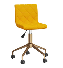 Chaises à manger pivotantes lot de 2 jaune moutarde velours