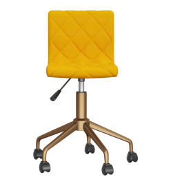 Chaises à manger pivotantes lot de 2 jaune moutarde velours