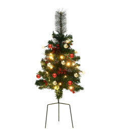 Arbres de Noël artificiels d'allée avec LED 2 pcs 76 cm PVC