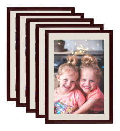 Collage de cadres photo 5 pcs pour mur Rouge foncé 59,4x84 cm