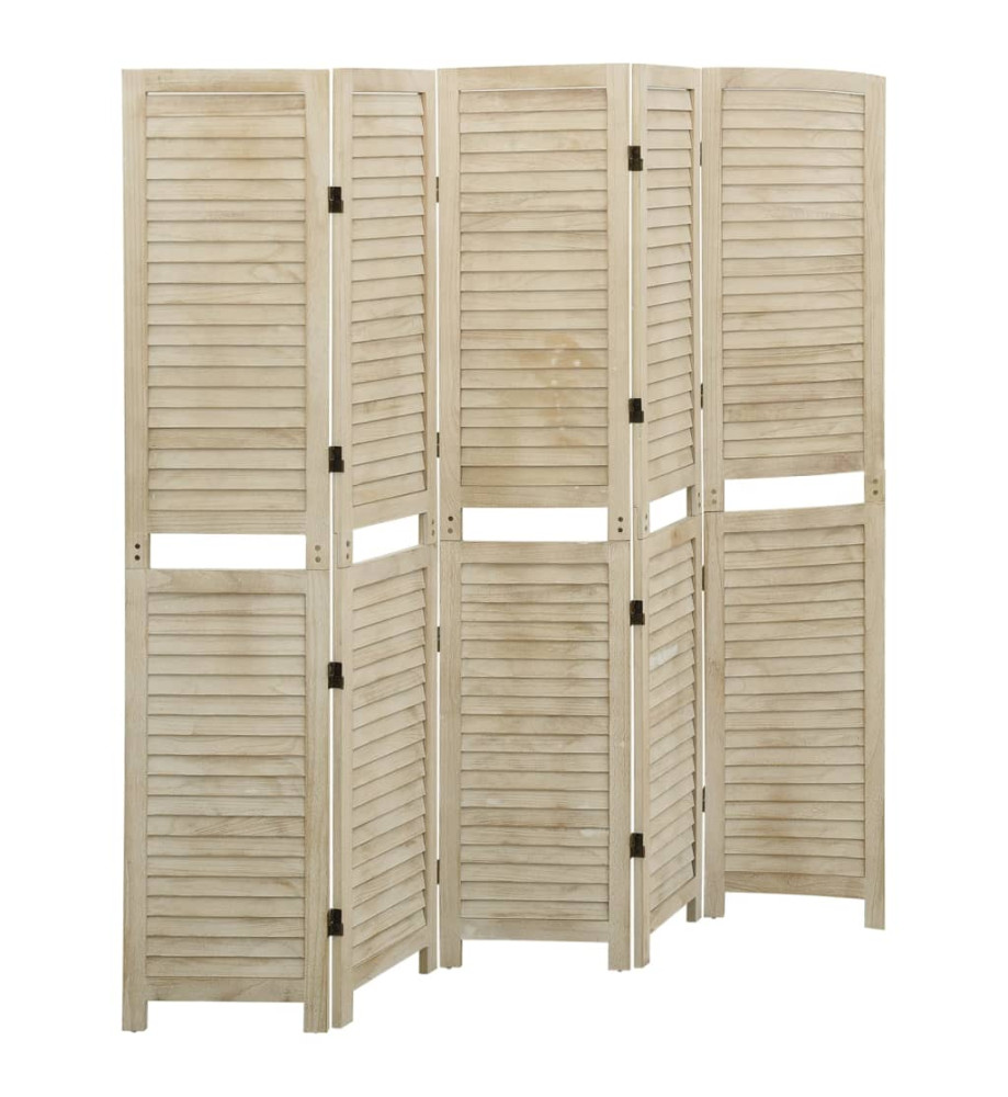 Cloison de séparation 5 panneaux 175x165 cm Bois de Paulownia Cloison de séparation 5 panneaux 175x165 cm Bois de Paulownia