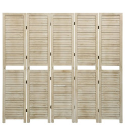 Cloison de séparation 5 panneaux 175x165 cm Bois de Paulownia