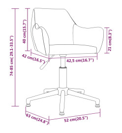 Chaises pivotantes à manger lot de 2 Marron Velours