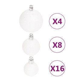 Ensemble de boules de Noël 108 pcs Argenté et blanc