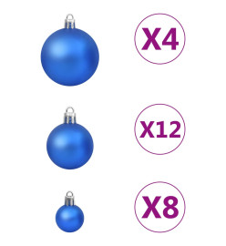 Ensemble de boules de Noël 100 pcs Bleu