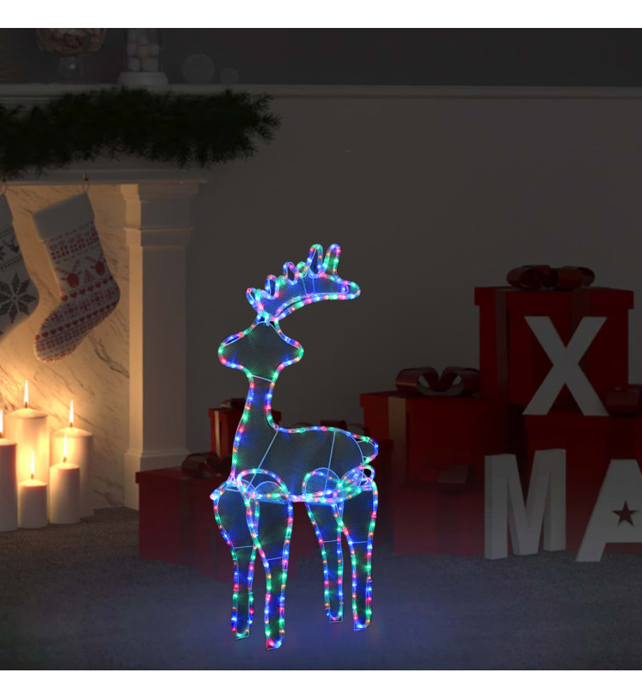 Décoration de Noël de renne avec maille 306 LED 60x24x89 cm