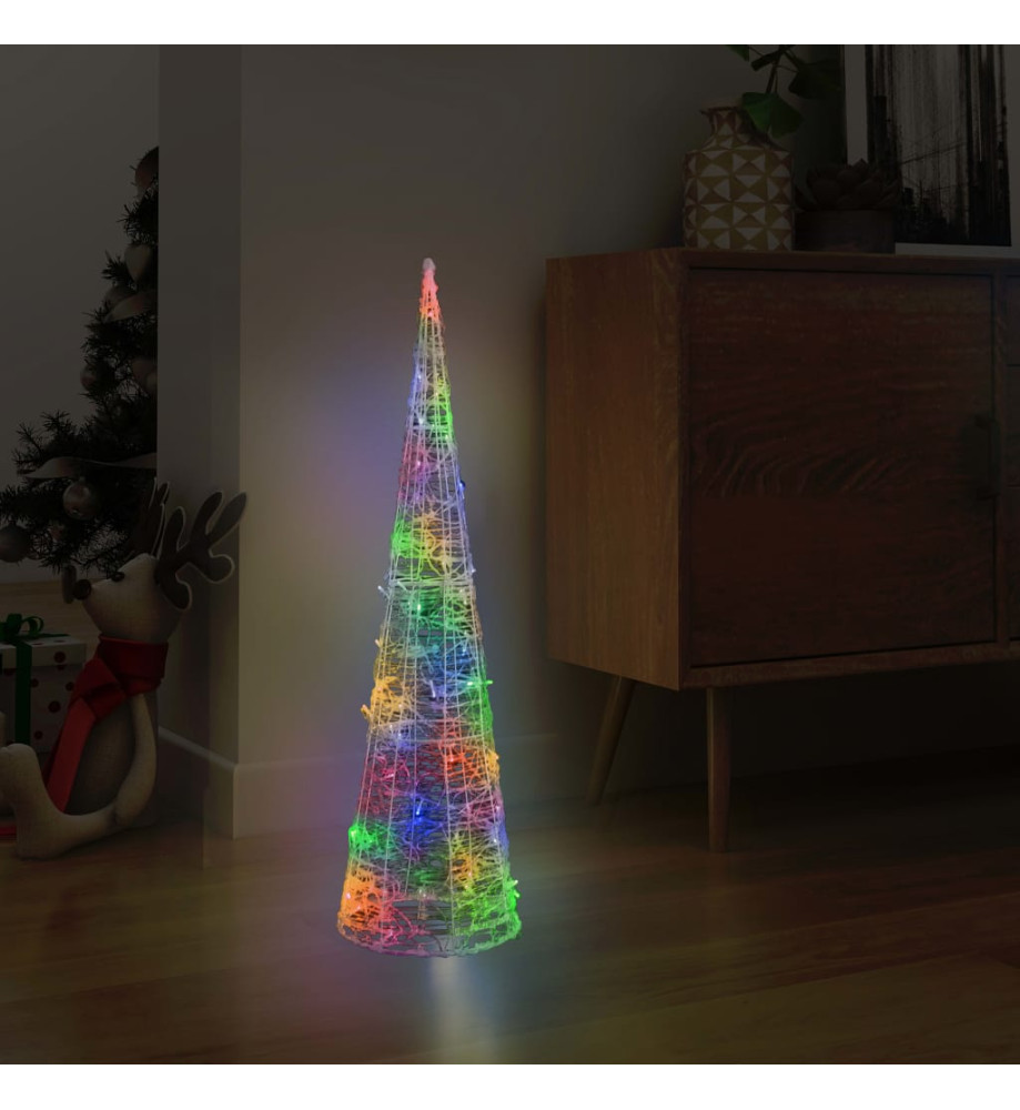 Cône lumineux décoratif pyramide à LED Acrylique Coloré 90 cm