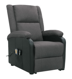 Fauteuil de massage inclinable Gris foncé Tissu