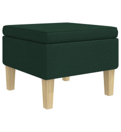 Tabouret avec pieds en bois Vert foncé Tissu