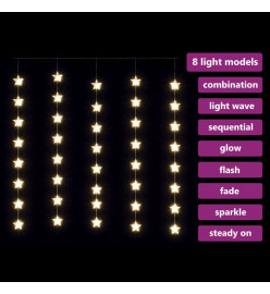 Guirlande lumineuse à étoiles LED 200LED Blanc chaud 8fonctions