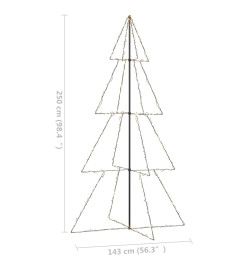 Arbre de Noël cône 360 LED d'intérieur/d'extérieur 143x250 cm