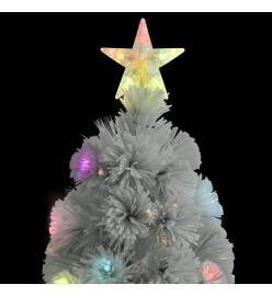 Sapin de Noël artificiel avec LED Blanc 120 cm Fibre optique