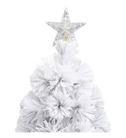 Sapin de Noël artificiel avec LED Blanc 120 cm Fibre optique