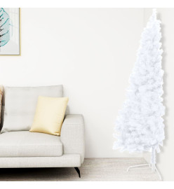 Sapin de Noël artificiel moitié avec support blanc 240 cm PVC