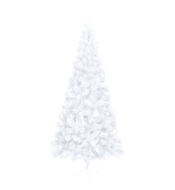 Sapin de Noël artificiel moitié avec support blanc 240 cm PVC